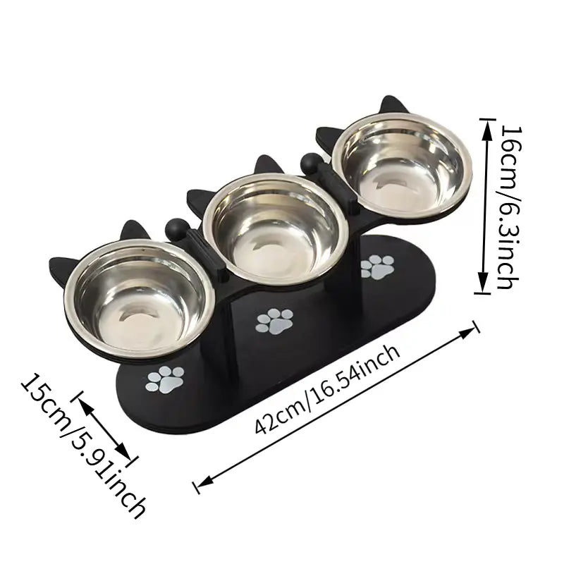 Multi-Layer Elevated Cat Feeder with Pet Food and Water Bowls, Includes 3 Stands, Easy-To-Assemble and Portable Design, Ideal for Multiple Cats Tiktokshopspringglowup Summervibes Petlovers