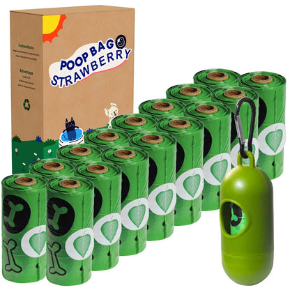 DGAPHRO Poop Bags for Dogs,Thick Leak Proof Dog Poop Bags Rolls 16 (240 Bags) with Dispenser and Leash Clip for Pet Cleanup & Outdoor Use,Lavender Scented Dog Accessories(Green).