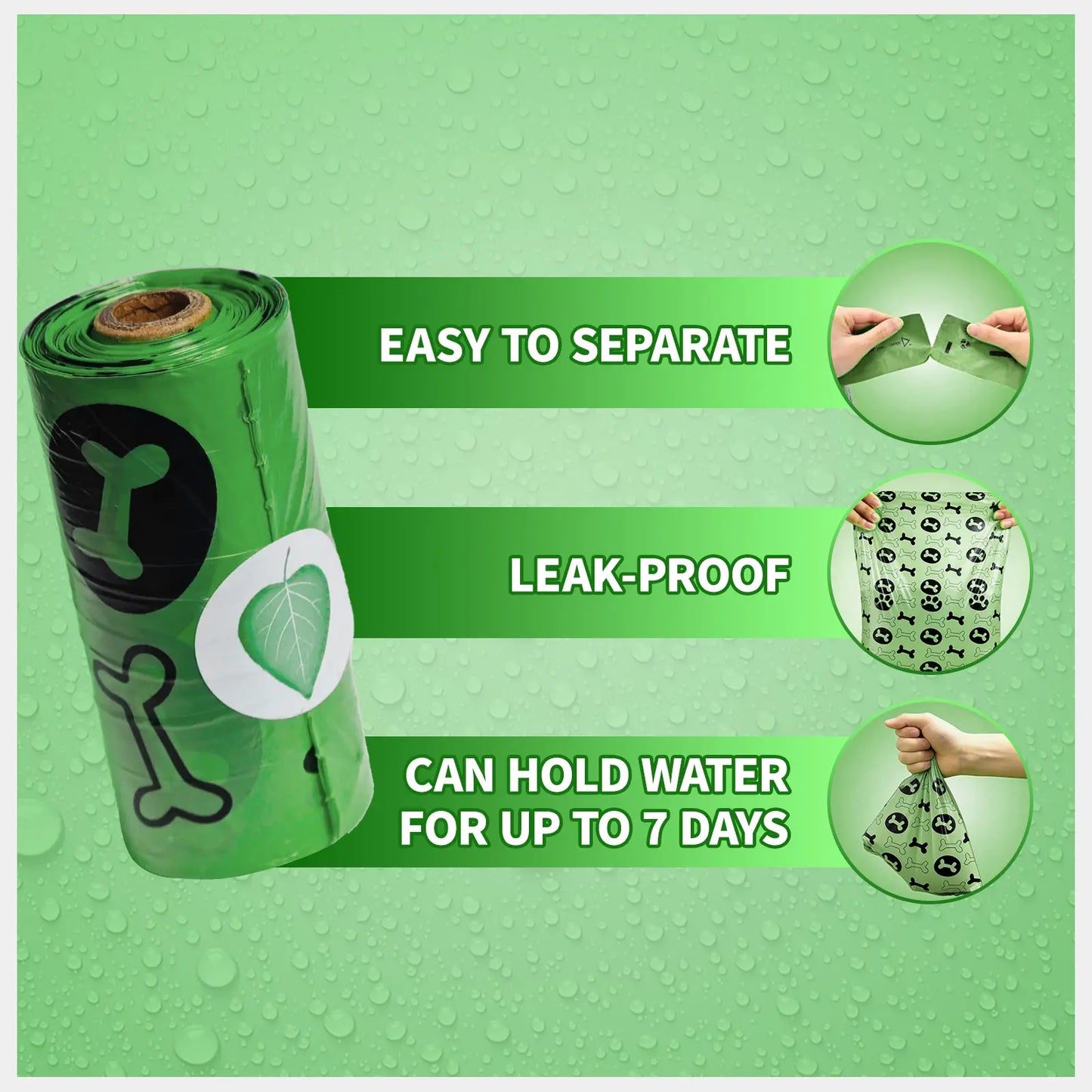 DGAPHRO Poop Bags for Dogs,Thick Leak Proof Dog Poop Bags Rolls 16 (240 Bags) with Dispenser and Leash Clip for Pet Cleanup & Outdoor Use,Lavender Scented Dog Accessories(Green).