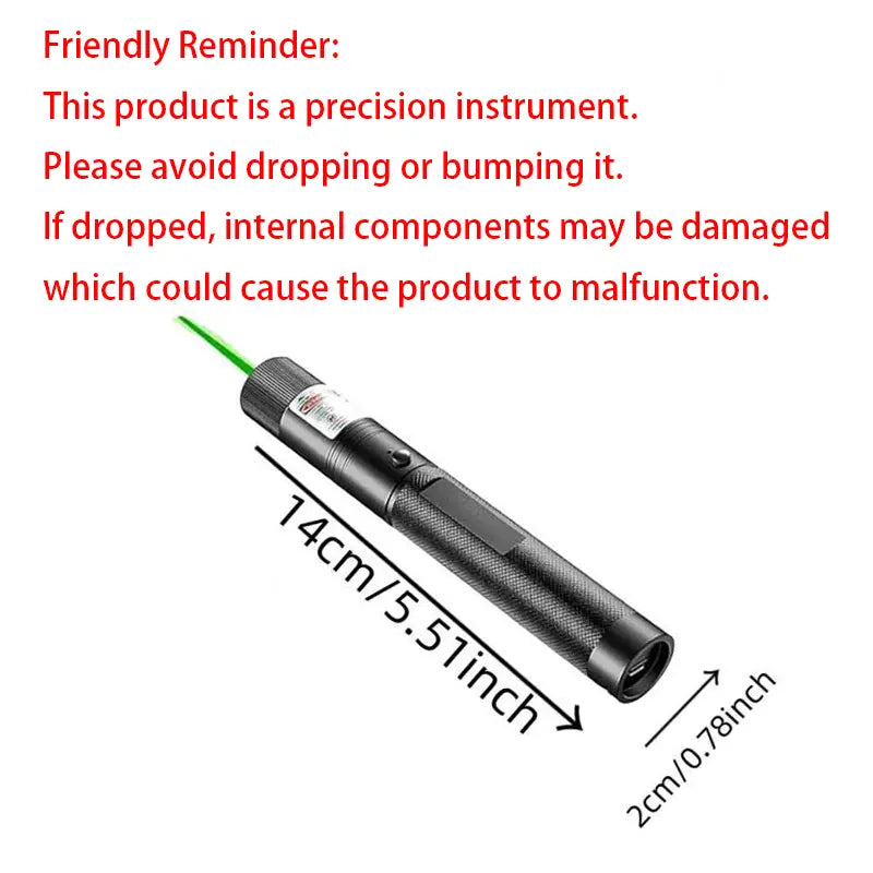 Rechargeable Green Laser Pointer Toy for Cats and Dogs - Long-Distance Flashlight for Presentations and Screen Interaction, Ideal for Office, Outdoor, and Astronomical Use