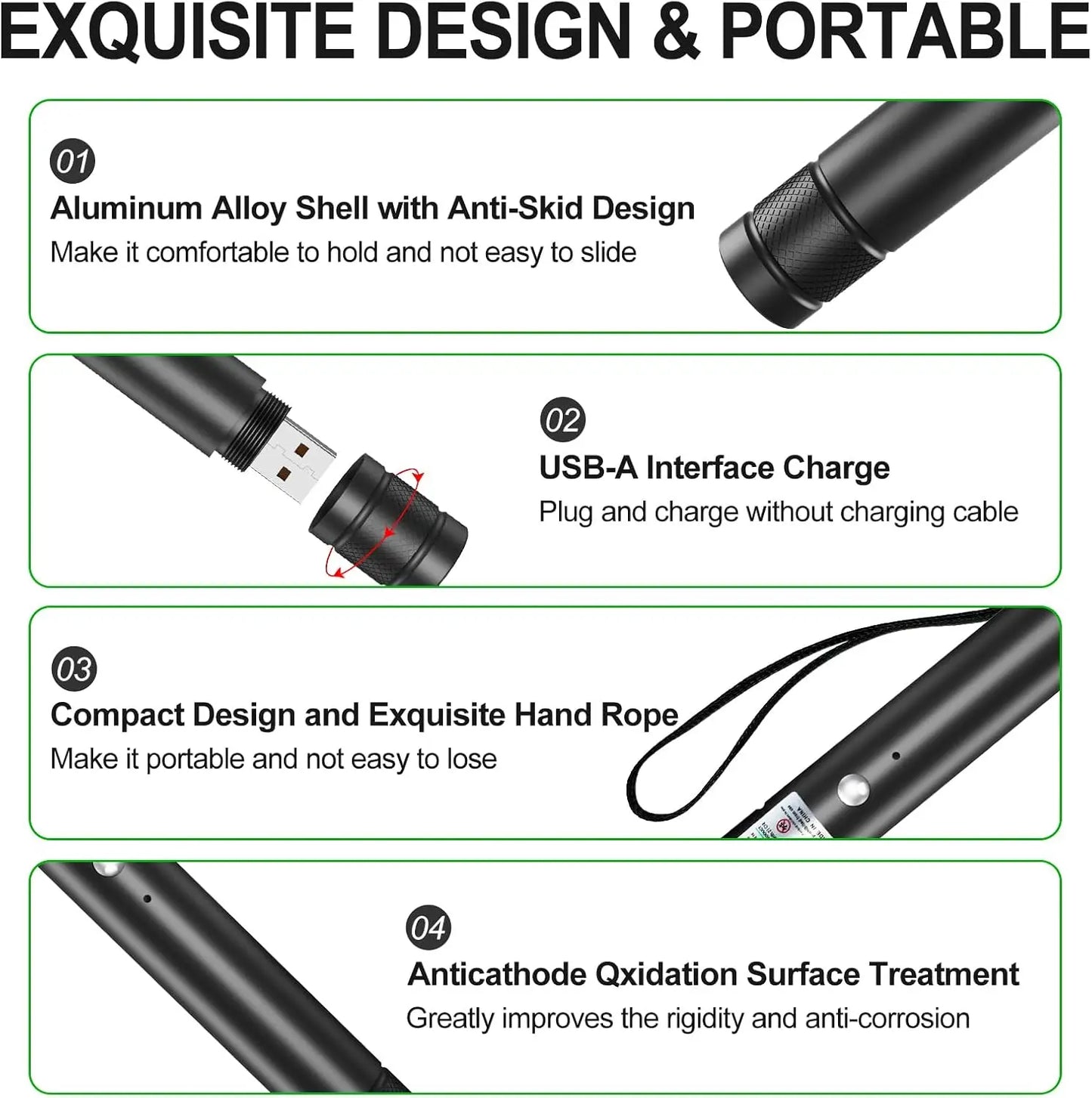 Rechargeable Green Laser Pointer Toy for Cats and Dogs - Long-Distance Flashlight for Presentations and Screen Interaction, Ideal for Office, Outdoor, and Astronomical Use